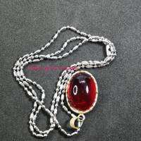 MERAH Titanium Necklace + Siamese Red Stone Pendant