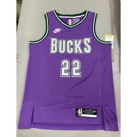 【Hot Pressed】2023 Nba Milwaukee Bucks No.22 Middleton Purple Basketball Jersey