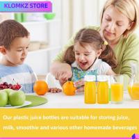 KLOMKZ 4 Pcs 120มล. ขวดน้ำผลไม้ พลาสติกทำจากพลาสติก โปร่งใสโปร่งใส ขวดทรงสี่เหลี่ยม ของใหม่ ฝาปิดป้องกันการงัดแงะ ภาชนะบรรจุเครื่องดื่มใส เครื่องคั้นน้ำ