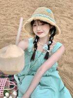 ❈ Neri nicein independently designed summer dopamine hand-woven summer beach sunscreen lace straw hat