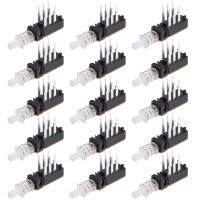 2/5/10/15/20pcs Push Button Switch Latching DPDT 6 Pin 1 Position Self-Locking Black Straight Through Hole Long Service Life