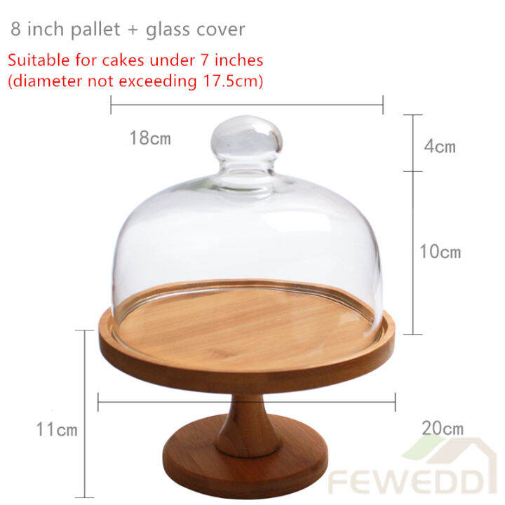 Cake display tray fruit tasting plate with dome and transparent glass