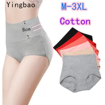 FINETOO Trendy V Waist Panties Women Cotton Briefs M-4XL Plus Size