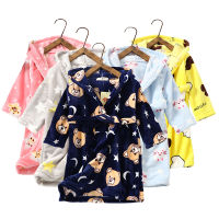 Boys bathrobe Child Flannel sleepwear Baby Girls cartoon pajamas Kids bath robe Children clothing infant clothes 2 to 8 years