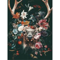 Deer With Flowers DIY Embroidery Cross Stitch 11CT Kits Craft Needlework Set Cotton Thread Printed Canvas Home Sell