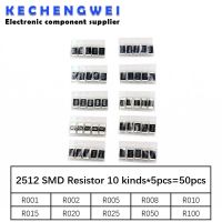 ☸ↂ﹍ 50PCS Alloy resistance 2512 SMD Resistor Samples kit 10 kindsX5pcs 50pcs R001 R002 R005 R008 R010 R015 R020 R025 R050 R100