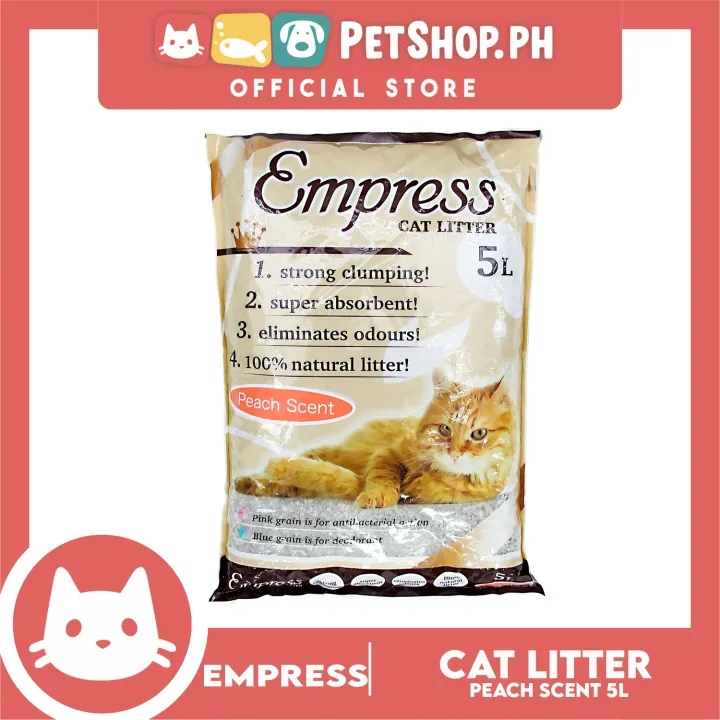 Empress Cat Litter 5 Liters (Peach Scent) Strong Clumping, Eliminates