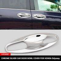 KLNU สำหรับ Honda Odyssey 2015-2020ฝาครอบชามประตู Odyssey Chrome Silver Door Bowl Trim