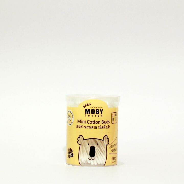 เบบี้-โมบี้-สำลีก้านกระดาษชนิดหัวเล็ก-บรรจุ-150-ก้าน-baby-moby-mini-cotton-buds