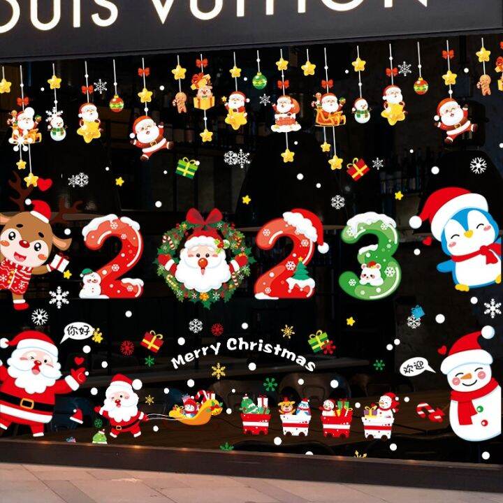 cod-2023-static-shop-festive-atmosphere-layout-decoration-stickers-window-glass-wall