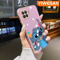 YIWESAN เคสสำหรับ OPPO A93 2020 F17 Pro Reno 4 Lite Reno 4F เคสโทรศัพท์บางลายการ์ตูนสุดหรูเคสขอบสี่เหลี่ยมลวดลายใหม่เคสซิลิโคนกันกระแทกคลุมทั้งหมดป้องกันเลนส์กล้อง