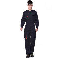 ผู้ชายทำงาน Jumpsuit สีดำหลวมแขนยาว Coverall หลายกระเป๋าจิตรกรรมซ่อมรถยนต์กลศาสตร์ก่อสร้างการประชุมเชิงปฏิบัติการเครื่องแบบ