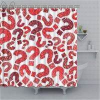 เครื่องหมายคำถาม Bath Curtain ม่านอาบน้ำมือวาดผ้าโพลีเอสเตอร์ Bath Cover ม่านตกแต่งอาบน้ำ 180 * 180 ซม