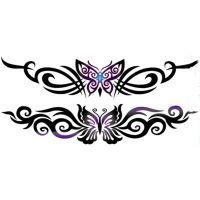 【YF】 2021 Butterfly Flower Girls Temporary Tattoo Black Design Waist Body Fake Sticker Leg Belly Waterproof for Women