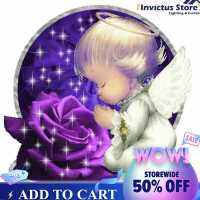 จัดส่งฟรี Rose Angel เต็มเจาะเรซิ่นเพชรจิตรกรรมชุดสำหรับ DIY Mosaic Drawing [แนะนำซื้อ2ชิ้นขึ้นไป]