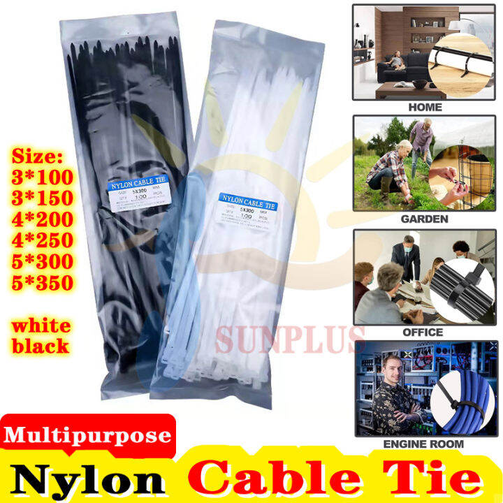 100pcs Multipurpose Nylon Cable Tie Zip Ties Adjustable Durable Self locking Nylon Zip Cable