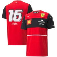 2022 F1 Leclerc แขนสั้นเสื้อยืดแข่งสูท