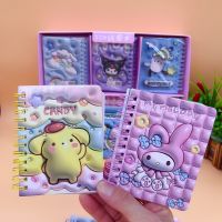 24pcs Cartoon Sanrio Planar 3D Coil Book Kuromi My Melody Acrylic Pendant Notebook Portable Notepad Mini Hand account book