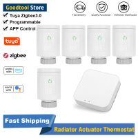 Tuya Zigbee3.0 Radiator Actuator Thermostat Programmable Thermostatic Radiator Valve Temperature Controller Alexa Voice Control