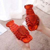 2023 Summer couple slippers parent-child cartoon lobster slippers fashion funny sandals Soft Non-slip beach slippers