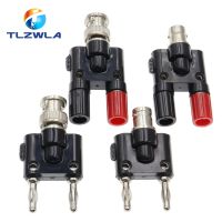 1PCS Q9 BNC Banana To Two Dual 4mm Banana Male Female Jack Coaxial Connector BNC Tee Type 3Way Splitter RF Adapter High Quanlity