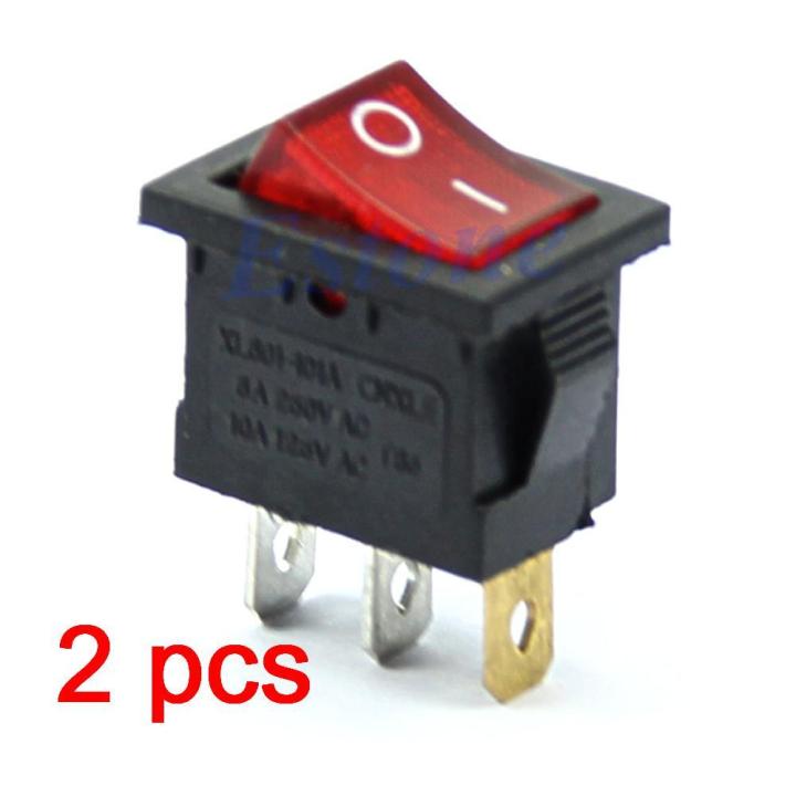 2ชิ้น-สวิทช์กระดก-3pin-มีไฟสีแดง-rocker-switch-y122