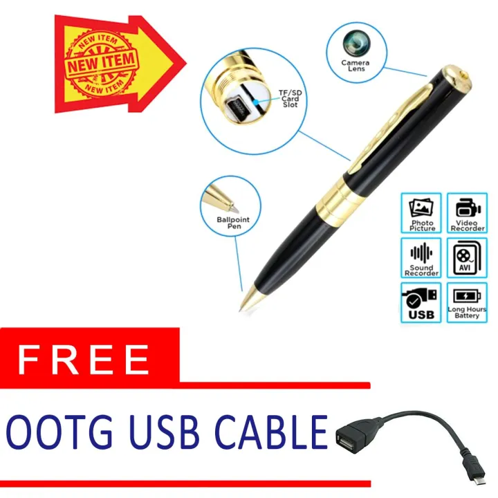 Mini Spy Pen Camera HD SD Card Hidden Camera Black Hand Carry with