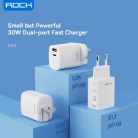 ROCK Fast Charger 30W Quick Charge 3.0 USB Charger For 13 12 11 Pro Max Samsung Xiaomi Foco Portable Dual USB Wall Charge