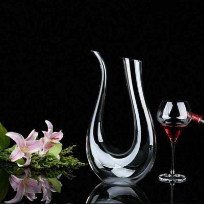 1500ml U-Shaped Decanter Crystal Red Wine Brandy Champagne Glasses Decanter Bottle Jug Pourer Aerator For Family Bar