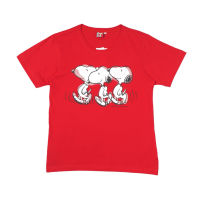 แตงโม (SUIKA) เสื้อยืดคอกลมแขนลายลิขสิทธิ์ SNOOPY (SN.O-011) แฟชั่นแขนสั้นผ้าฝ้าย