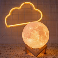 [YOY] 3D Print Moon LED Rechargeable Lamp Touch Switch Night Light Home Decor Creative Gift