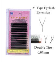 Big Yประเภทที่ดัดขนตาCความหนา0.07Mm Braided Loveตาข่ายคู่เคล็ดลับMink YYรูปร่างEyelashes Extensionธรรมชาติสีดำ