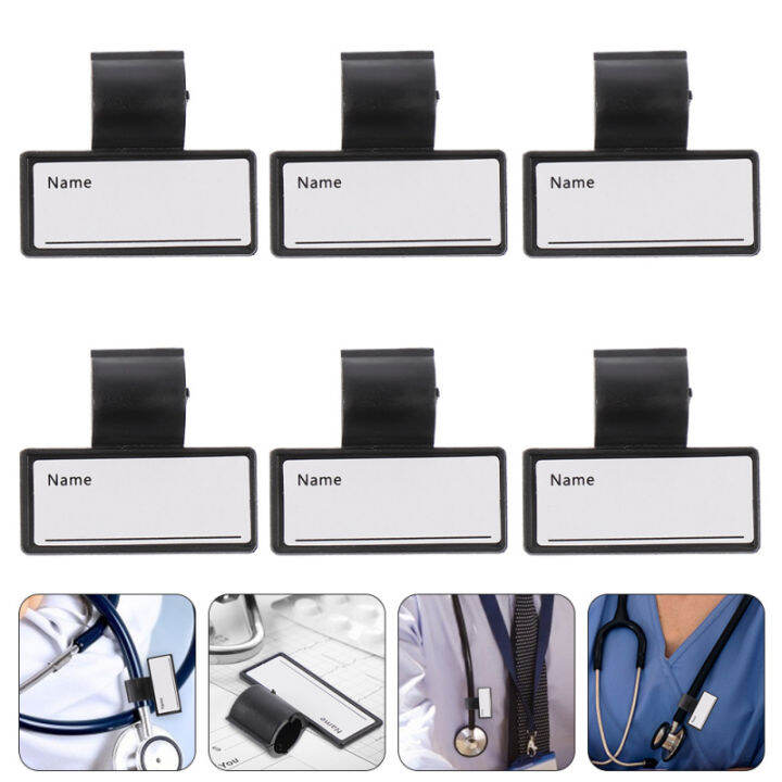 Chaoshihui 6 Pcs Business Card Stethoscope Marker Double Side Name Tag