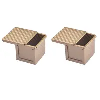 2X Square Loaf Pan with Lid Toast Mold Bread Pan Pullman Loaf Pan with Cover Non-Stick Mini Water Cube Toast Box