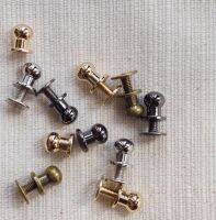 (แพ็คละ 3 คู่) กระดุมหมุด ด้านหลังเป็นน็อต สุดฮิตที่เกาหลี Screw Back Stud Button 6, 7, 8 มม.