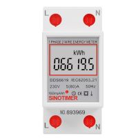 5-80A DDS6619 230V LCD เครื่องวัดวัตต์ชั่วโมงเฟสเดียวการติดตั้งราง DIN