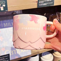 Startbuck ขาตั้งกล้อง Starbuck แก้วน้ำ Starbuck โตเกียวจำกัดวันวาเลนไทน์สีชมพูสีขาวเชอร์รี่บานถ้วยมีเครื่องหมายเซรามิกถ้วยน้ำของขวัญแก้วกาแฟ