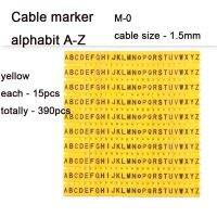 เครื่องหมาย Sqmm A-Z พลาสติก Alphabit สายคลิปสายชาร์จสายเคเบิลมาร์กเกอร์พลาสติก EC-0ชนิด C สีเหลืองบนวงจรไฟฟ้าและชิ้นส่วน