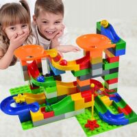 52 208Pcs Marble Race Run Maze Balls Track Building Blocks Plastic Funnel Slide Big Size Building Brick Compatible Duplo Blocks ○▦▫