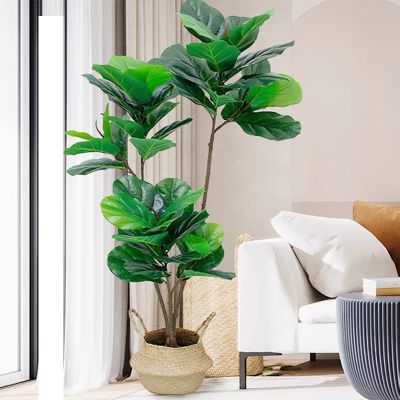 Large Artificial Banyan Tree Branch Green Tropical Ficus Fake Banyan Tree Plastic Leaves Simulation Tree For Home Garden Decor