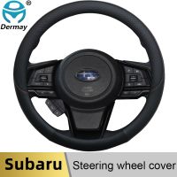 100 DERMAY Brand Leather Car Steering Wheel Cover Anti slip for Subaru Impreza High Quality Auto Accessories