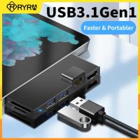 RYRA 6 In 1 USB Sdtf Card Reader Gigabit Network Converter โลหะ USB 3.0 Hub Docking Station สำหรับ Surface Pro 456