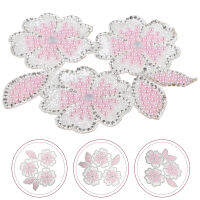 OULII รูปร่างดอกไม้ Rhinestone applique diy อุปกรณ์เสริมเหล็กบนดอกไม้แพทช์ดอกไม้ถุงถุง diy applique