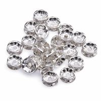 50pcs Silver Plated Rone Glass Crystal Beads For Basketball Wives Earring