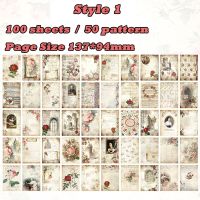 5รูปแบบ100แผ่นตัวอักษรวินเทจกรอบรูปดอกไม้ DIY มือ Scrapbooking ซองกระดาษ