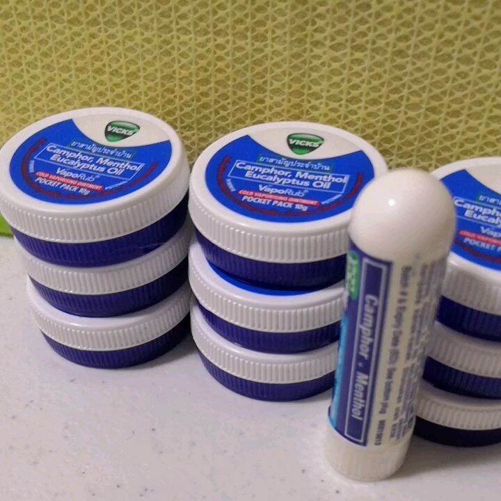 Camphor + Menthol Inhaler/Vicks Vapor Rub 10g for Clears stuffy nose due to colds (0.5ml) per pc