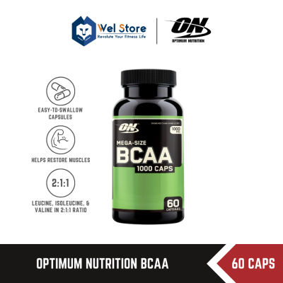 WelStore Optimum Nutrition BCAA 1000 60 Capsules อะมิโน เสริมสร้างกล้ามเนื้อ ฟื้นฟูร่างกาย