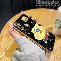 Chenyyyka Cai สำหรับ OPPO A31 2020 A8เคสการ์ตูนน่ารักลายสพันชบ็อบสแควร์แพนท์ใหม่กรอบสี่เหลี่ยมจัตุรัสชุบซิลิก้าเจลนิ่มกันกระแทกฝาครอบป้องกันเคสมือถือ