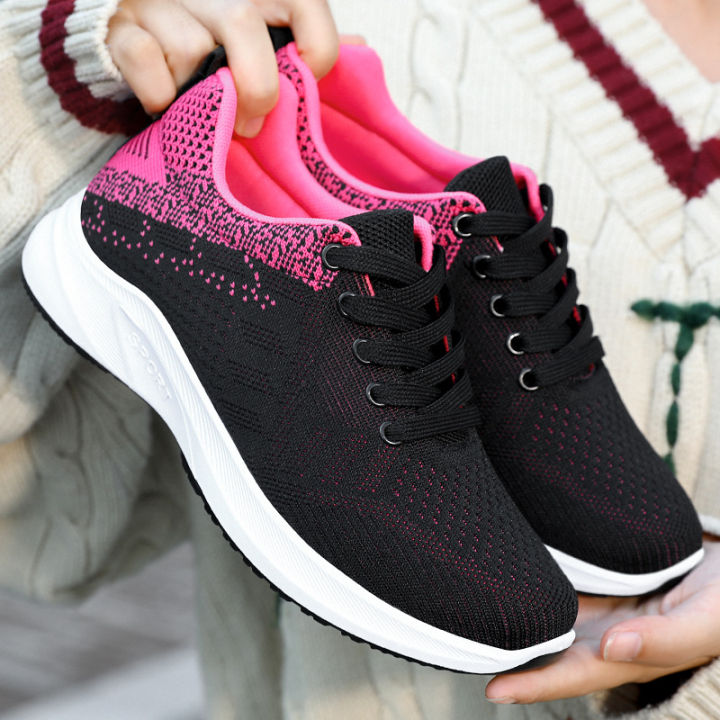 รองเท้าผู้หญิง2023ฤดูใบไม้ผลิรองเท้าผู้หญิงใหม่ระบายอากาศพื้นรองเท้ากีฬารองเท้าลำลองนุ่ม