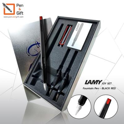 LAMY Joy Special Edition Red-Black Fountain Pen Calligraphy Nib 1.1+1.5+1.9 mm GiftSet ชุดกิ๊ฟเซ็ต ปากกาหมึกซึม ลามี่ จอย สีดำคลิปแดง ของแท้100% (พร้อมกล่องและใบรับประกัน)